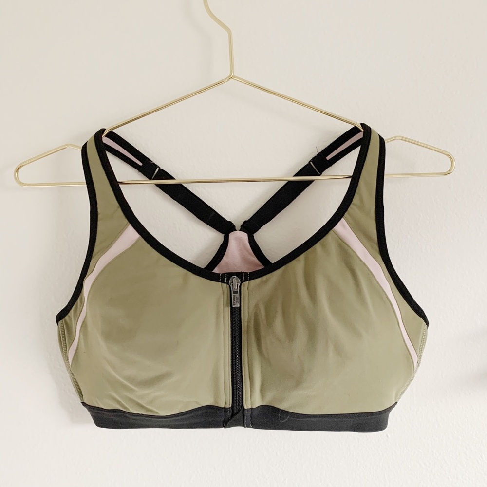 Victorias Secret Sport Army Green/Pink Sports Bra